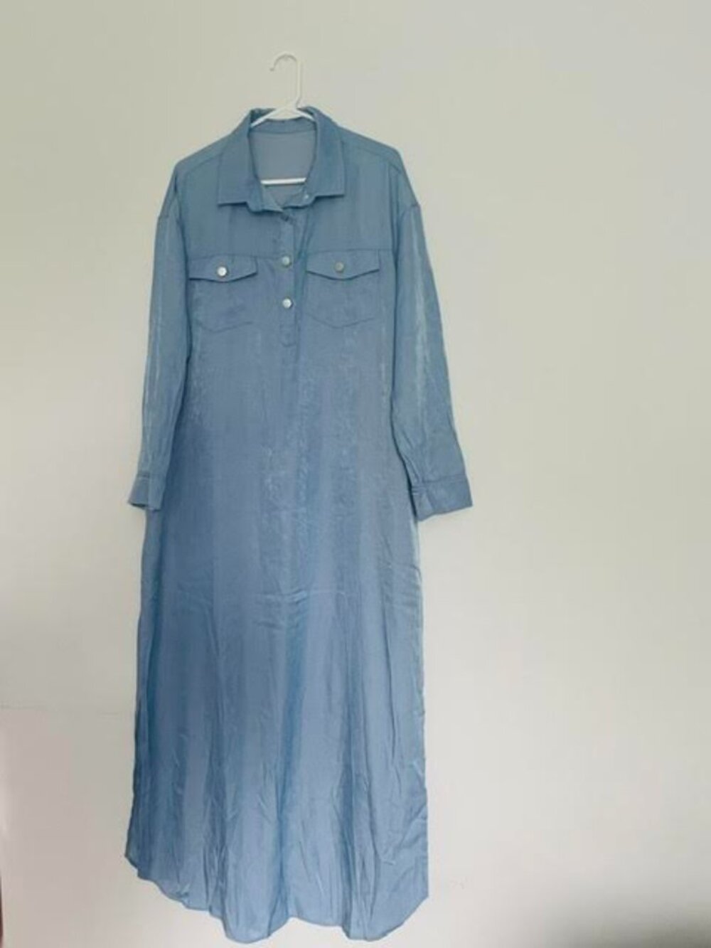 Xpluswear Women’s Denim Maxi Dress Size 14/16 NWT Long Sleeve Button Down
